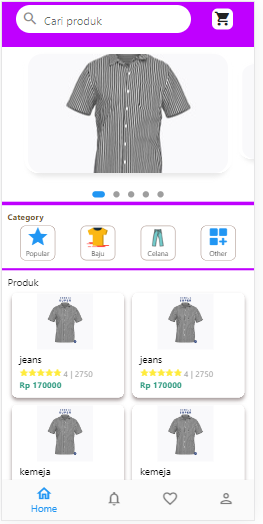 Aplikasi Mobile - Homepage